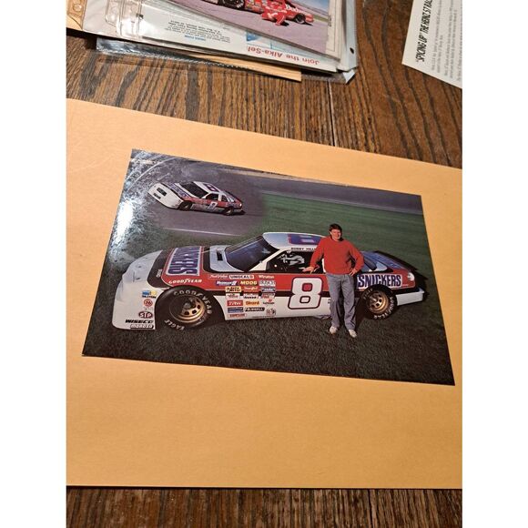 Vintage 1990 Bobby Hillin Jr Snickers #8 Buick NASCAR Postcard Racing - Picture 1 of 5